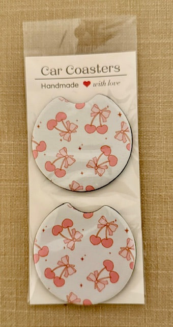 Cherry Coquette Car Coasters
